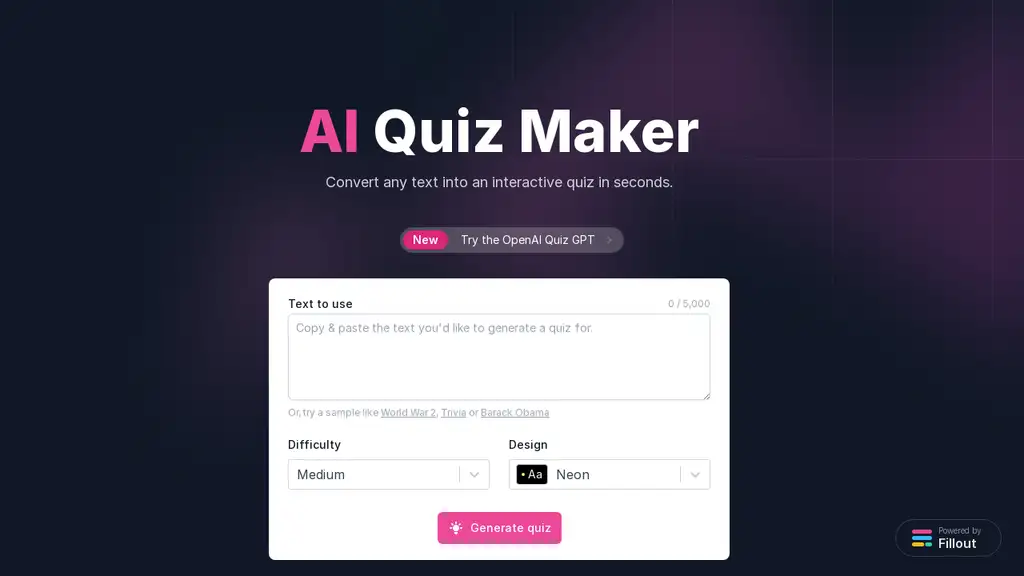 Fillout - AI Quiz Maker