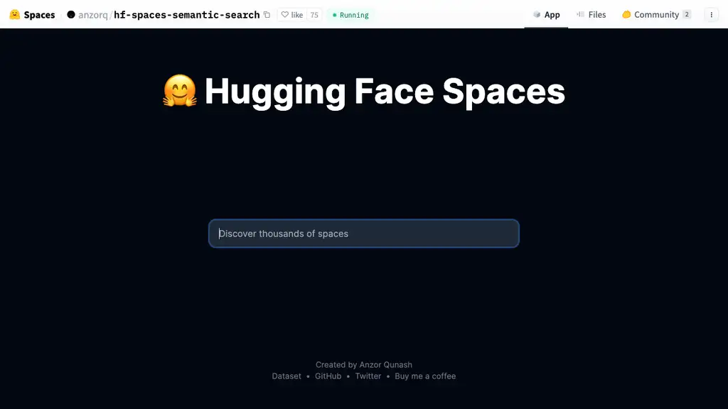 Huggingface Spaces Semantic Search