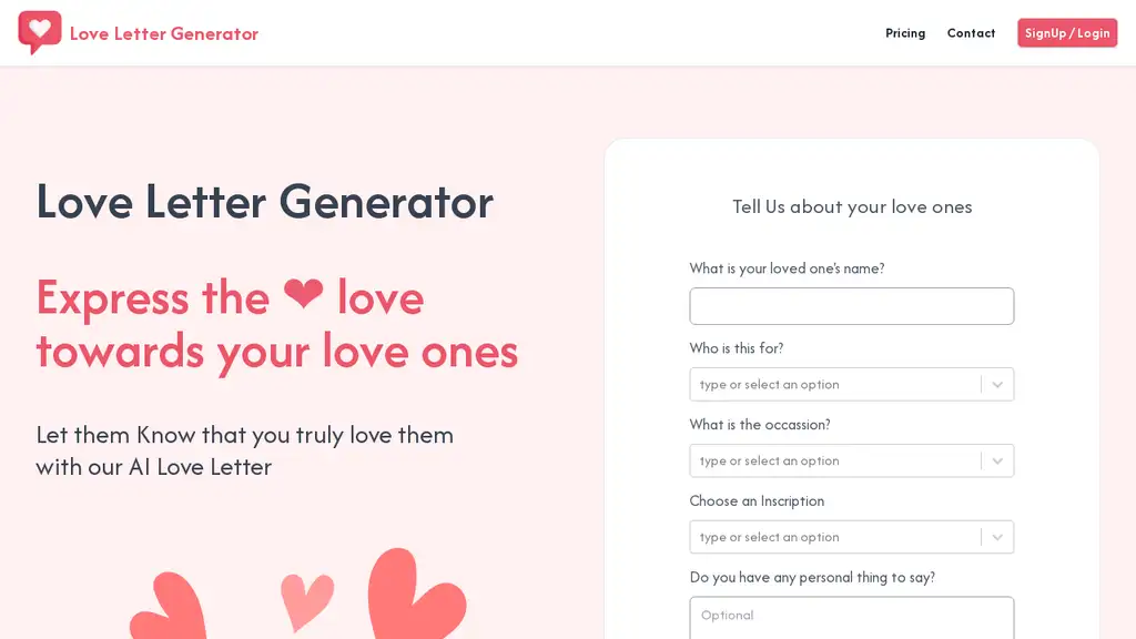 Love Letter Generator