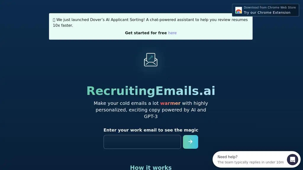 Recruiting Emails AI by Dover