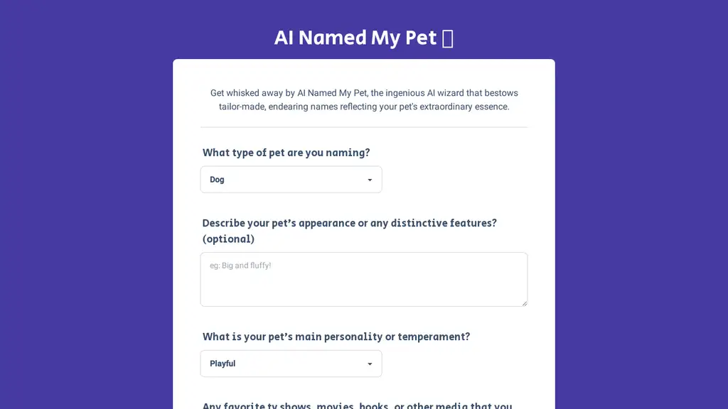 AI Named My Pet