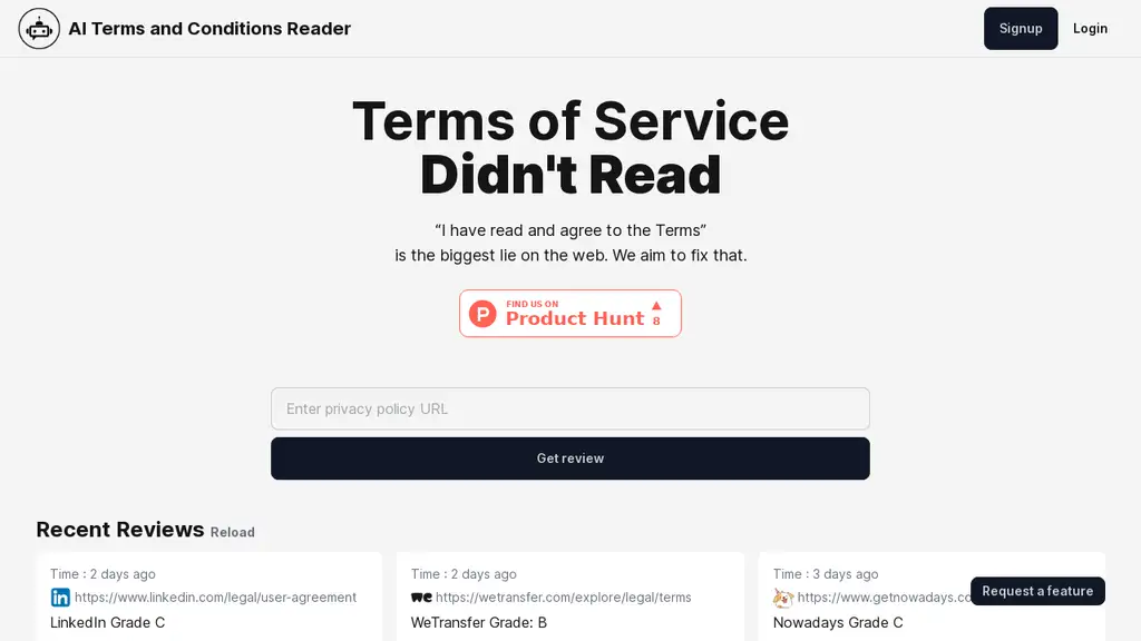 AI Terms and Conditions Reader