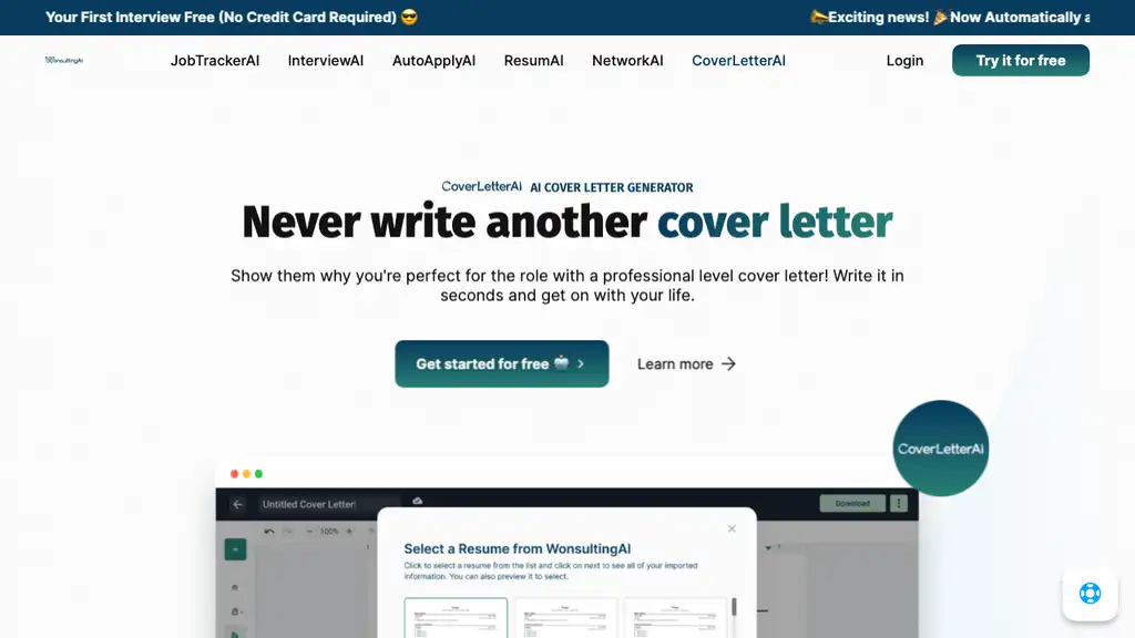 CoverletterAI by Wonsulting