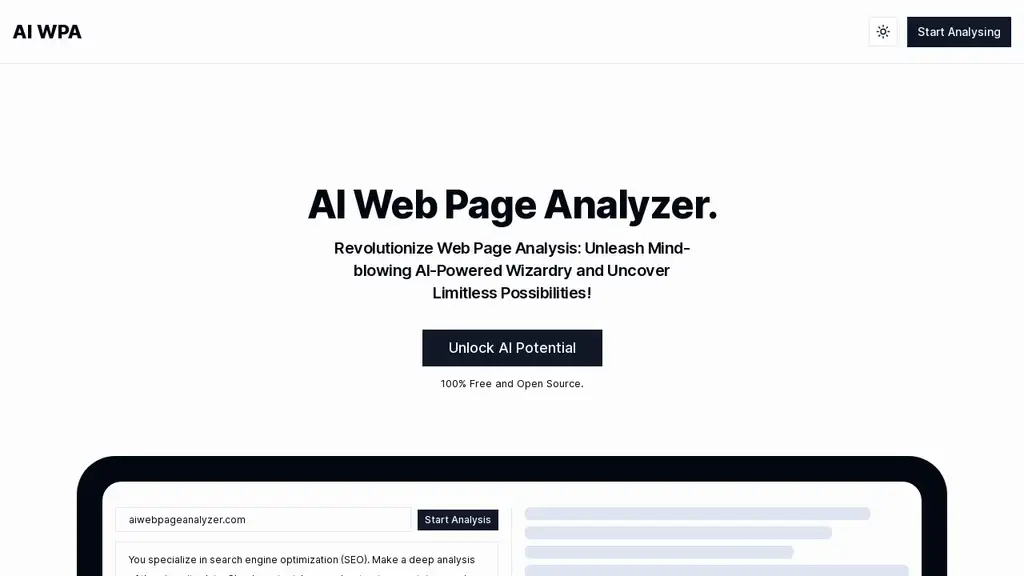 AI Web Page Analyzer (AI WPA)