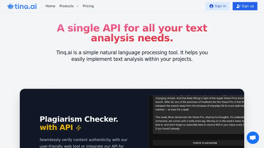 Tinq.ai - NLP API