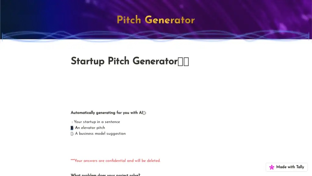 Startup Pitch Generator