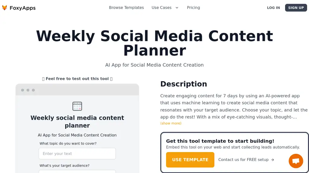 FoxyApps - Social Media Content Planner