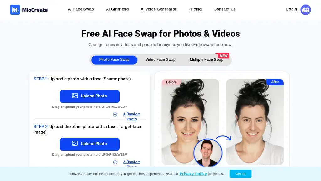 MioCreate - Face Swap
