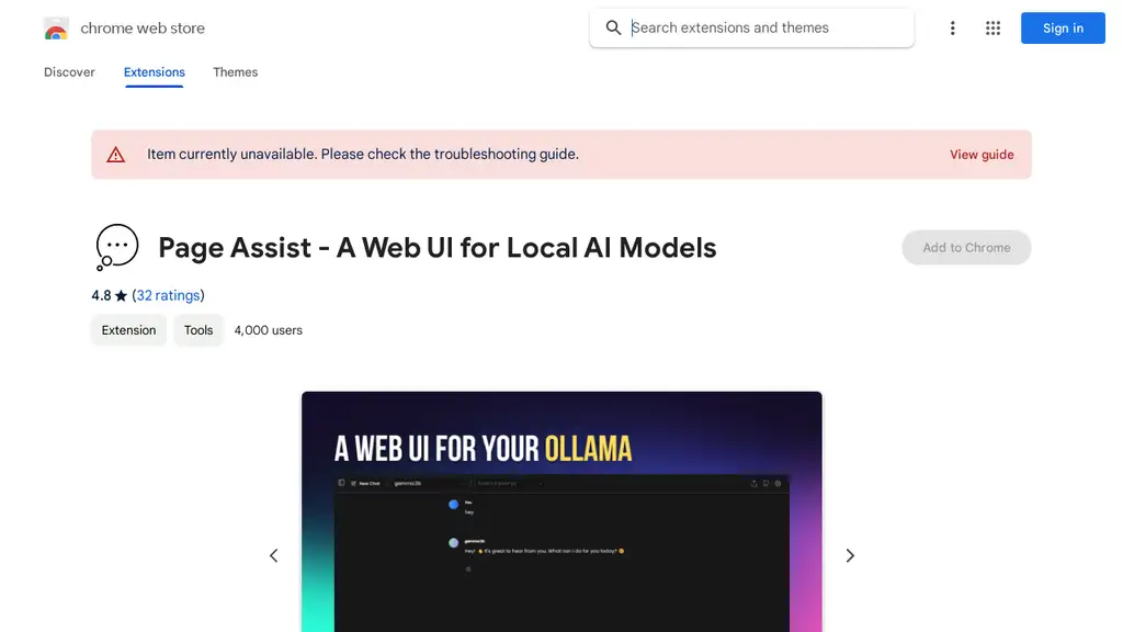 Page Assist for Ollama