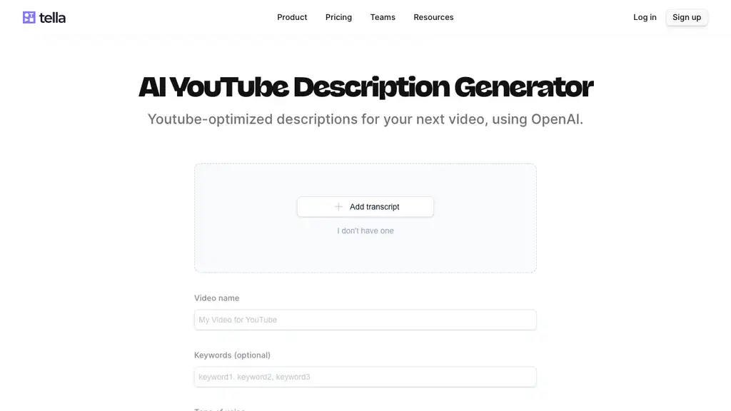 AI YouTube Description Generator