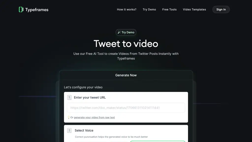 Tweet to Video AI
