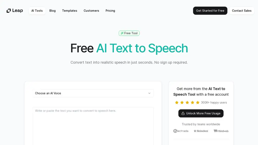 Leap - AI Text To Speech