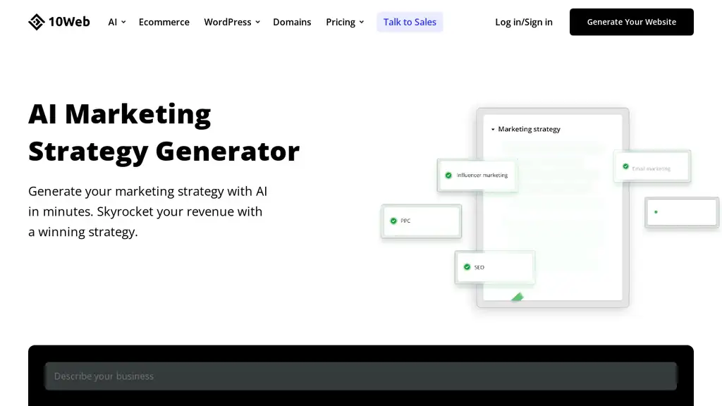 10Web - Marketing Strategy Generator
