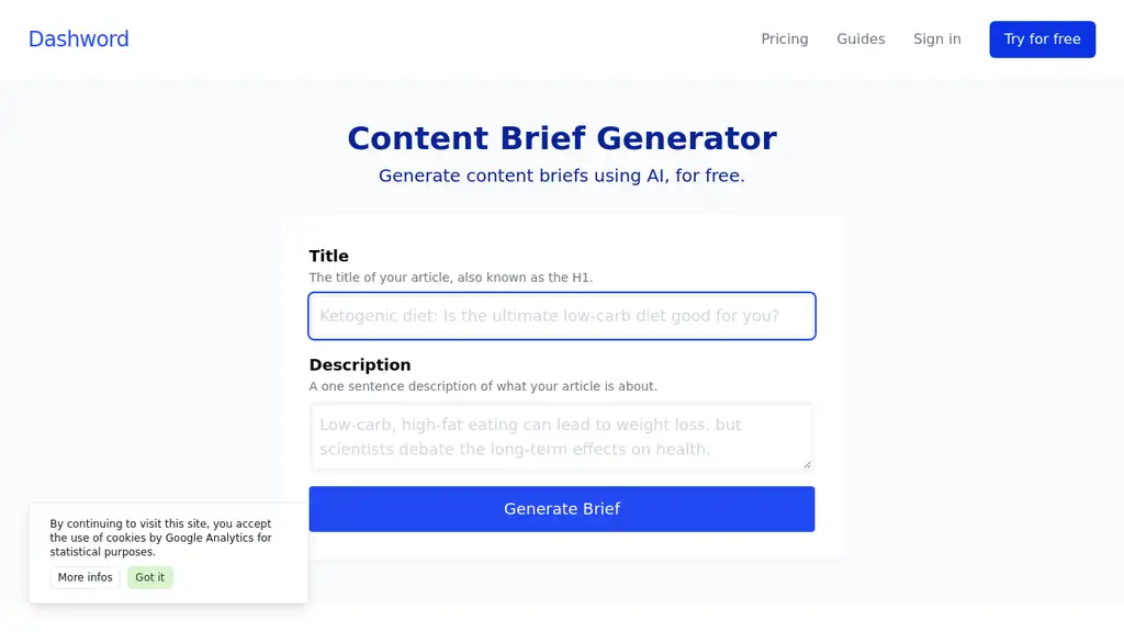 Content Brief Generator