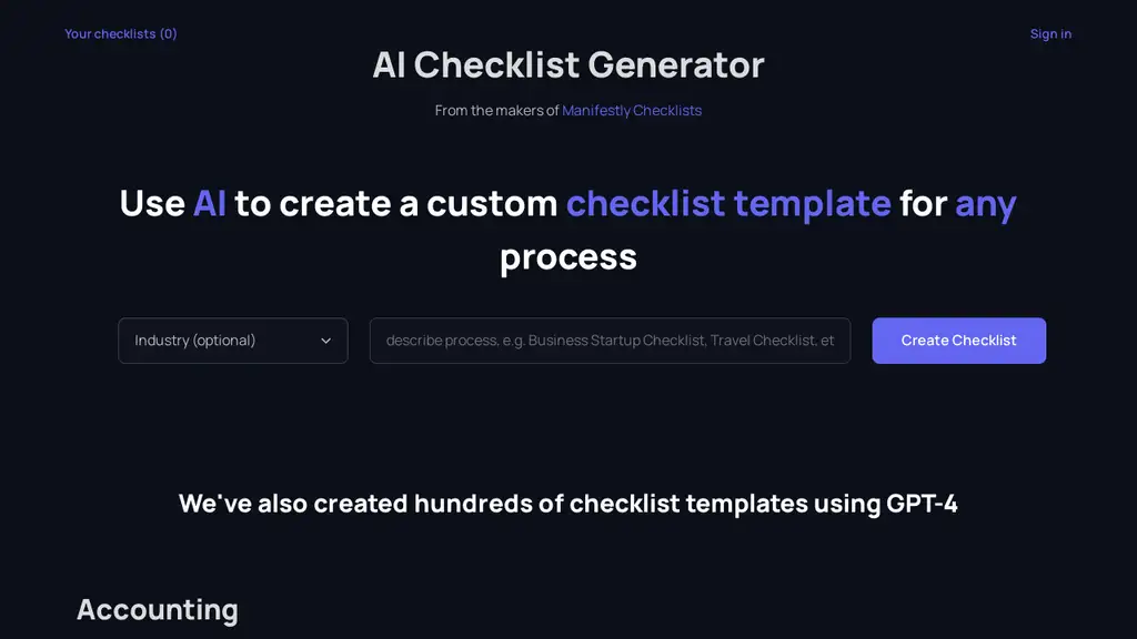 Checklistgenerator AI