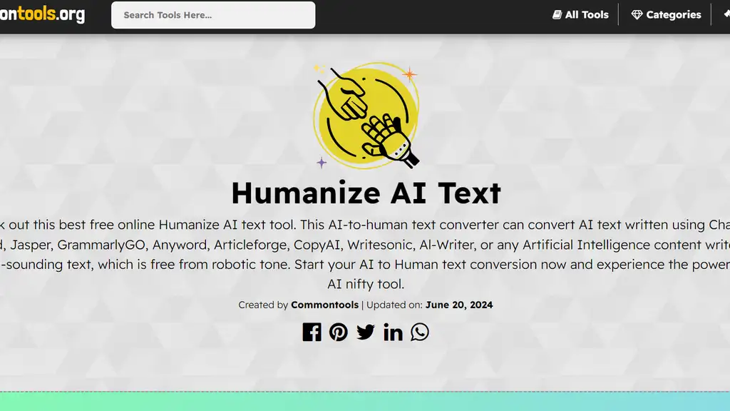 Humanize AI Text - Common tools