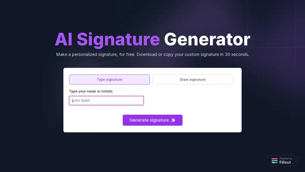Fillout - AI Signature Maker