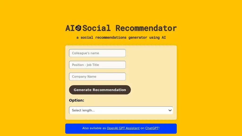 AI Social Recommendator